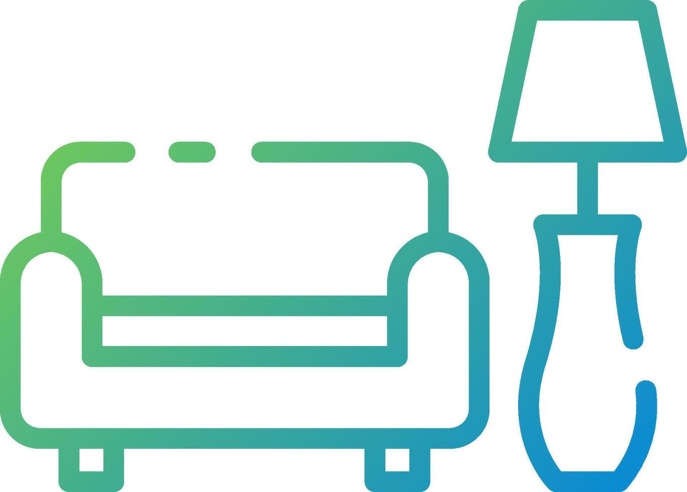 A couch and lamp icon vector