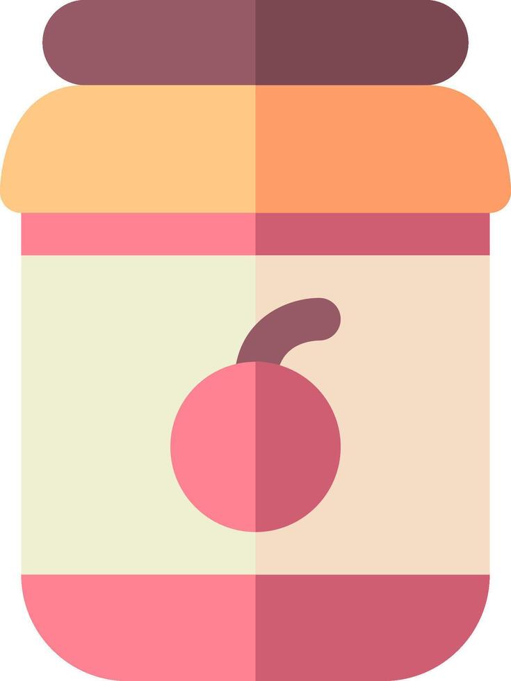 A jar of jam with an apple in it vector