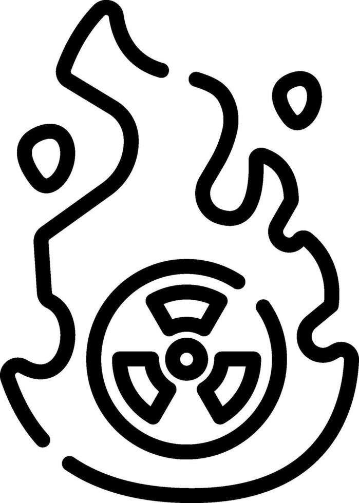 A black and white drawing of a burning wheel vector