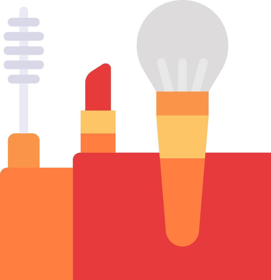 An illustration of a makeup brush and a light bulb vector