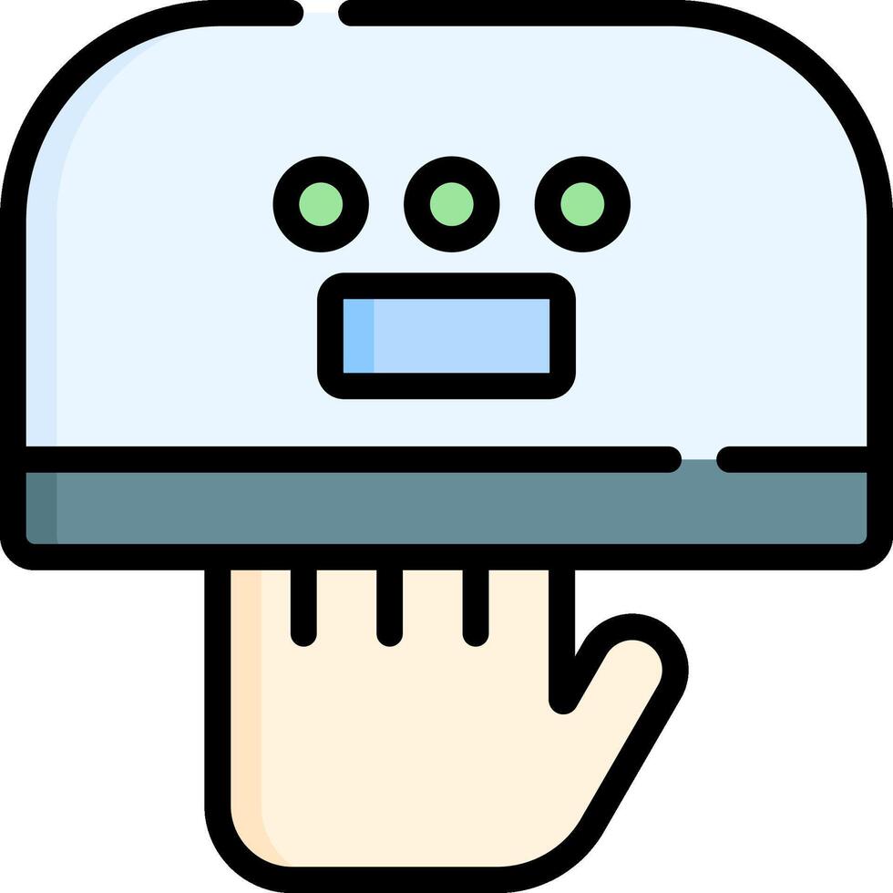 A hand holding a toaster icon vector