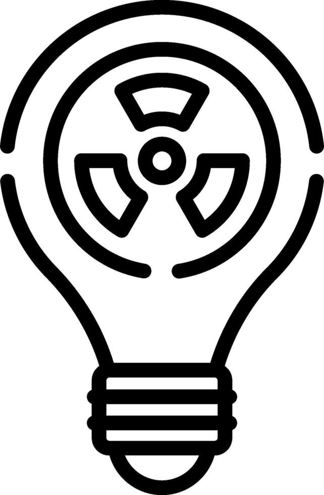 A light bulb with a symbol of a nuclear reactor vector