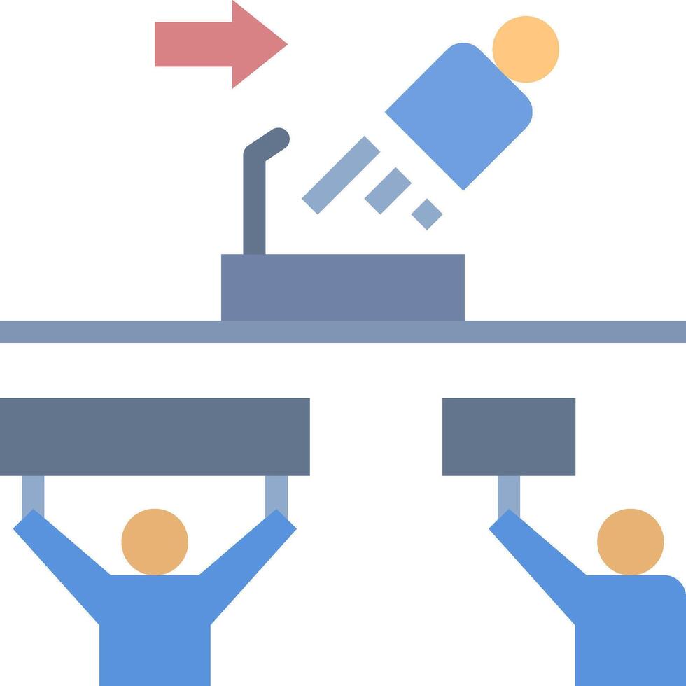 Illustration of people holding signs and a man holding a sign vector