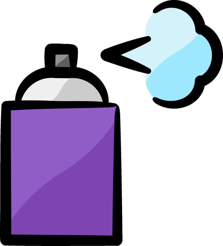 A purple spray can with a cloud above it vector