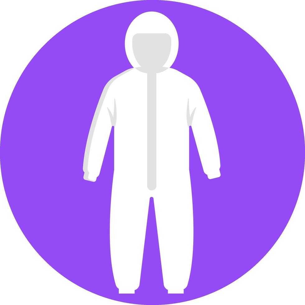 A person in a white coverall with a hood vector