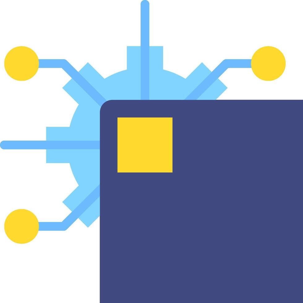 A blue and yellow square with a yellow square in the middle vector