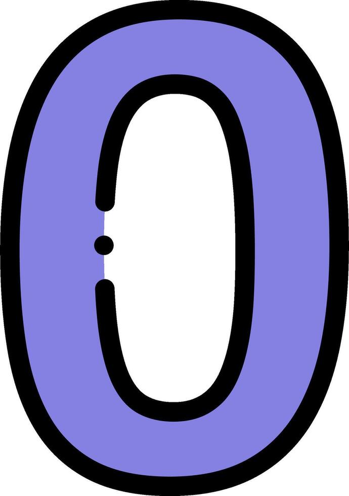 A purple and black letter o vector