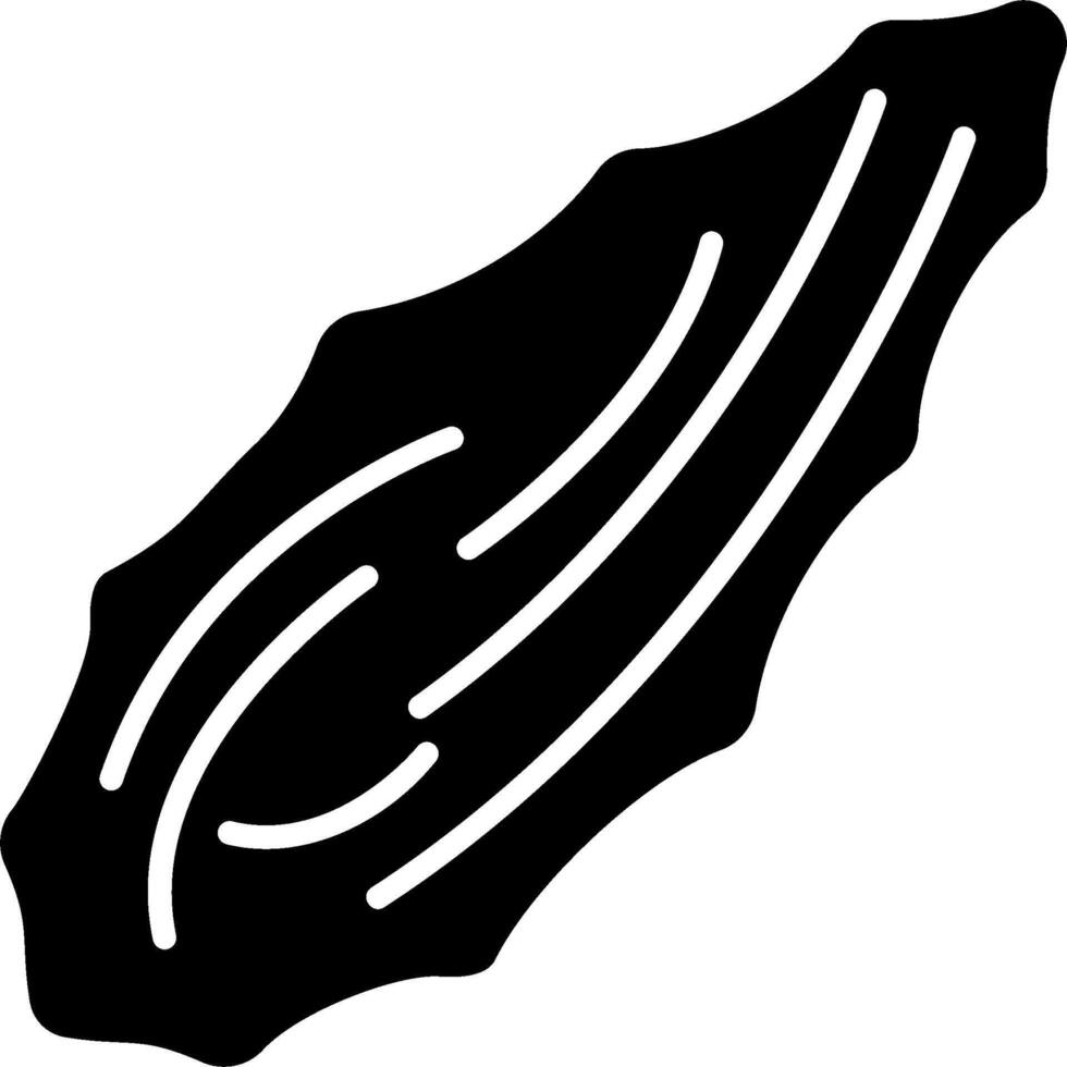 A black and white illustration of a leaf vector