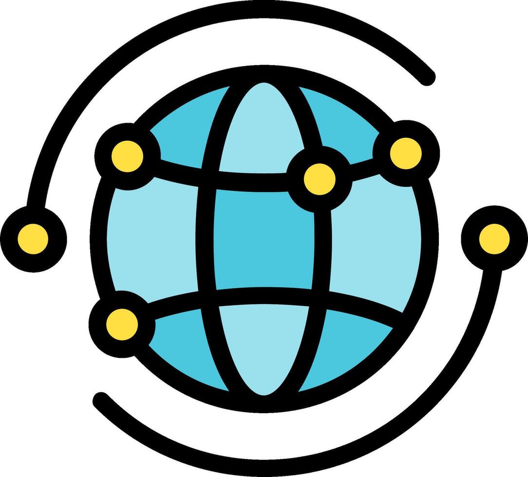 The globe icon with a circle around it vector
