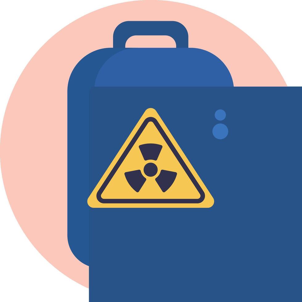 A suitcase with a radiation sign on it vector