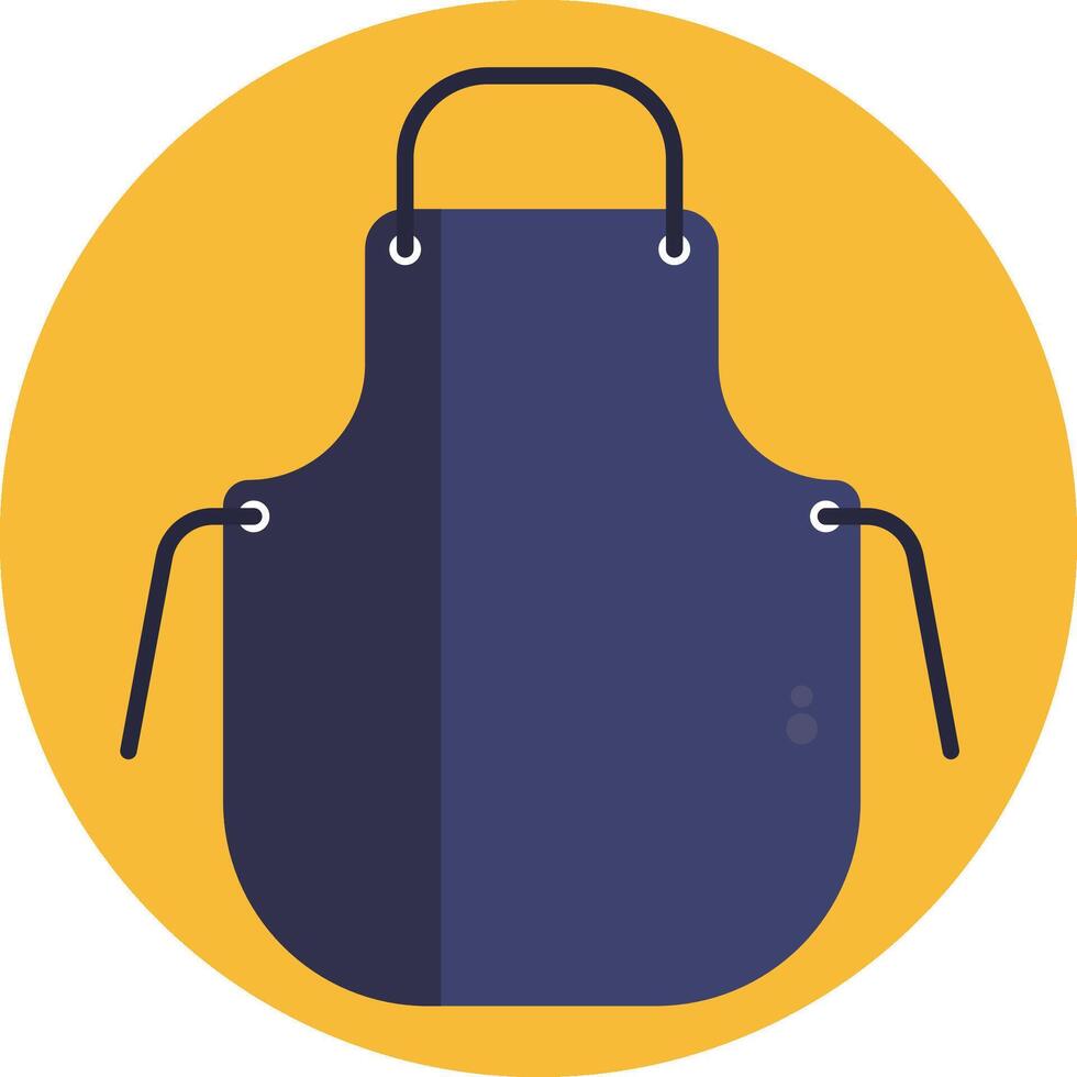 A blue apron with a handle on the front vector