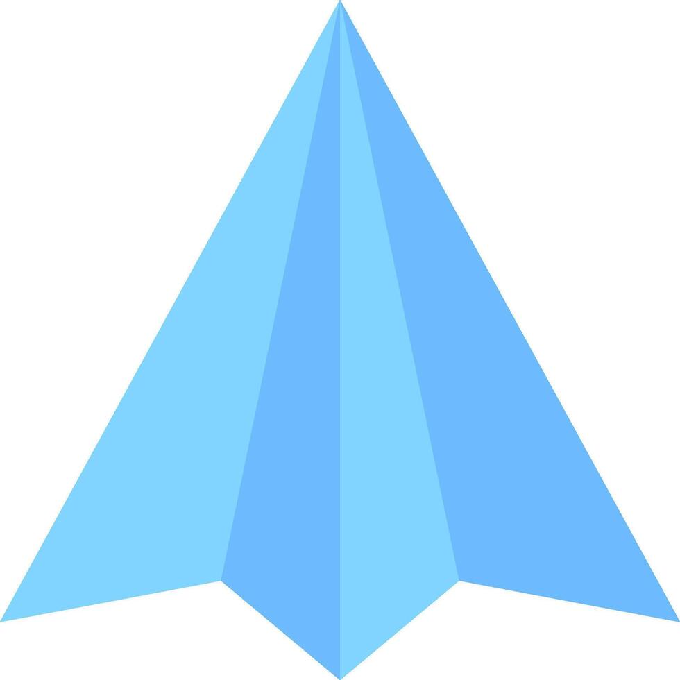 A blue paper airplane flying in the air vector