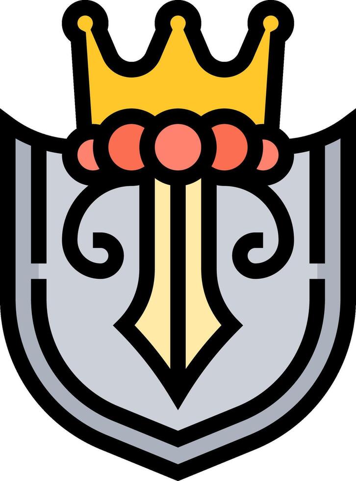 A shield with a crown on it vector