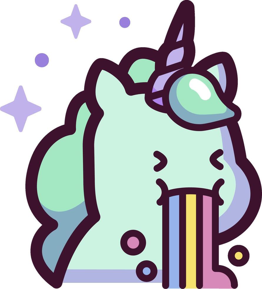A unicorn with a rainbow colored horn vector