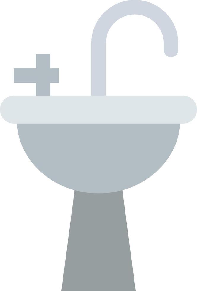 A sink with a faucet and a cross vector