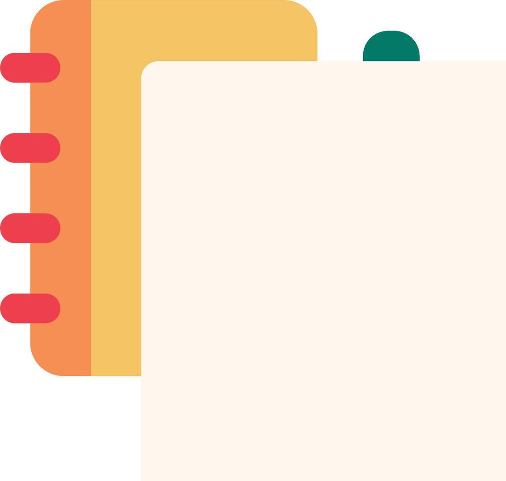 A blank notebook with a pen and pencil vector