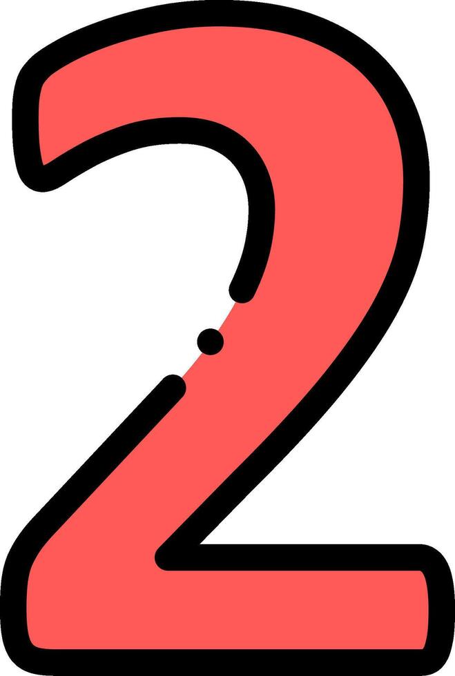 A red number two with a black dot vector