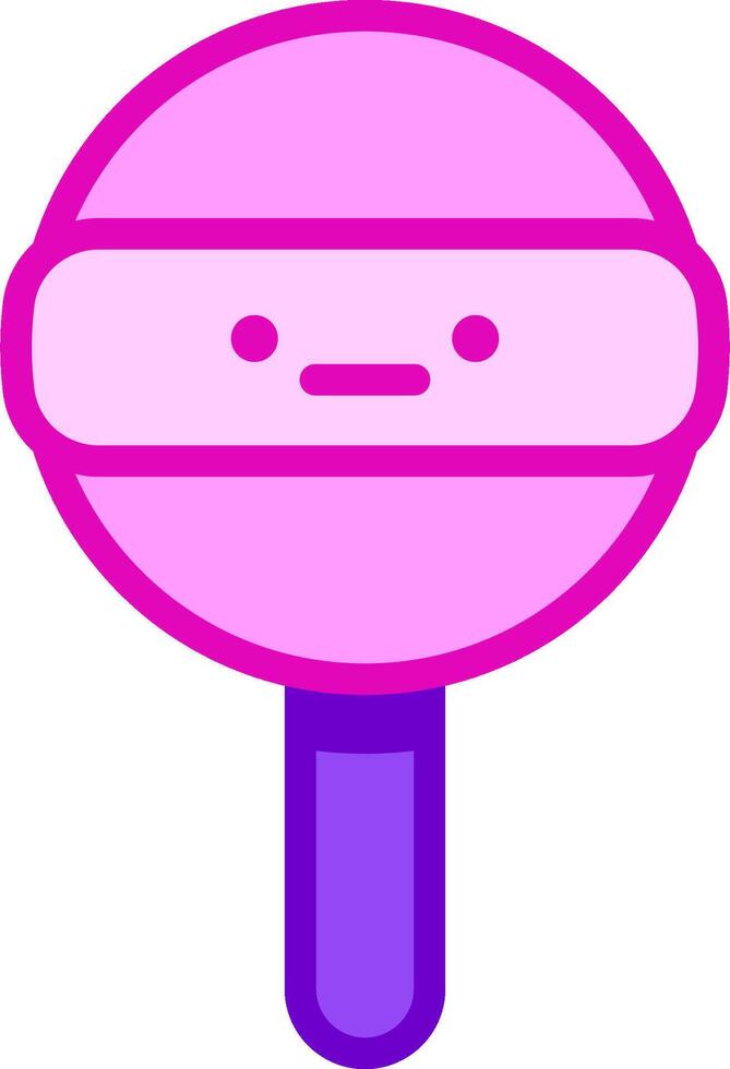A pink and purple ball with a face on it vector