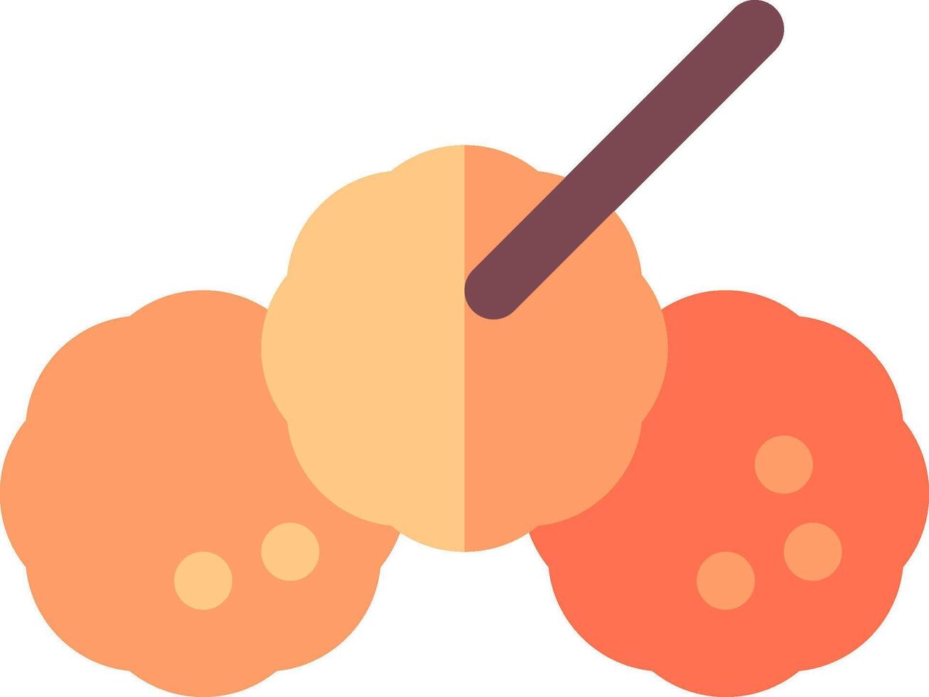 An orange with a stick and two oranges vector