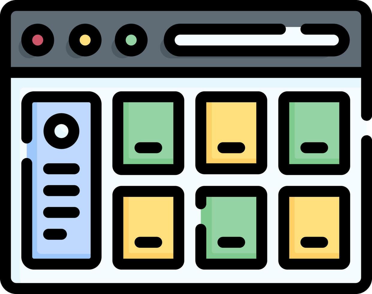A computer with a keyboard and a monitor vector