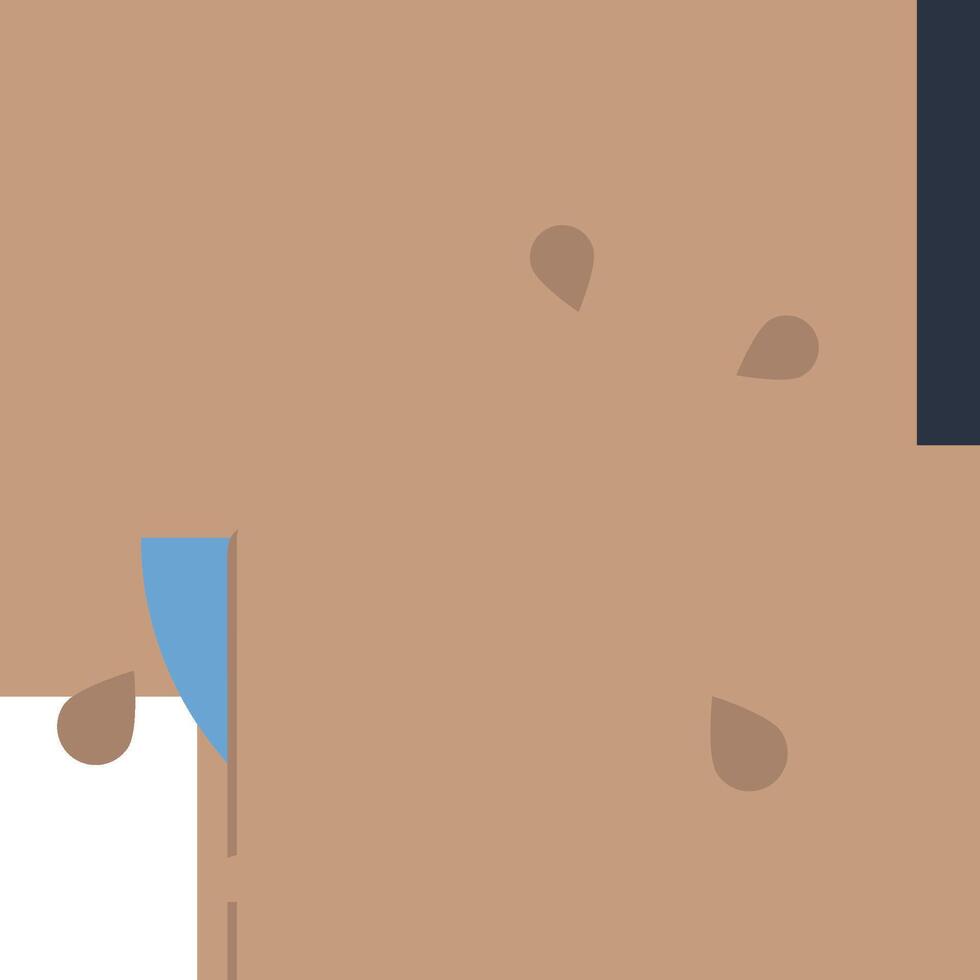 A man is standing in front of a door with a blue handle vector