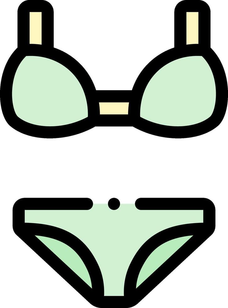 A bikini and a bra in green vector
