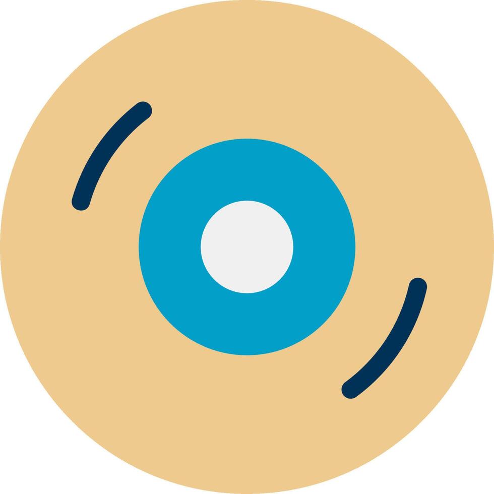A disc with a blue eye on it vector
