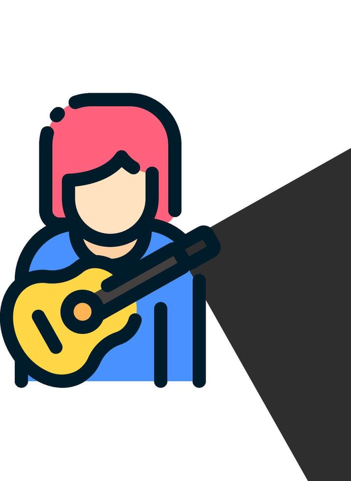 A person playing guitar with a light coming from behind vector