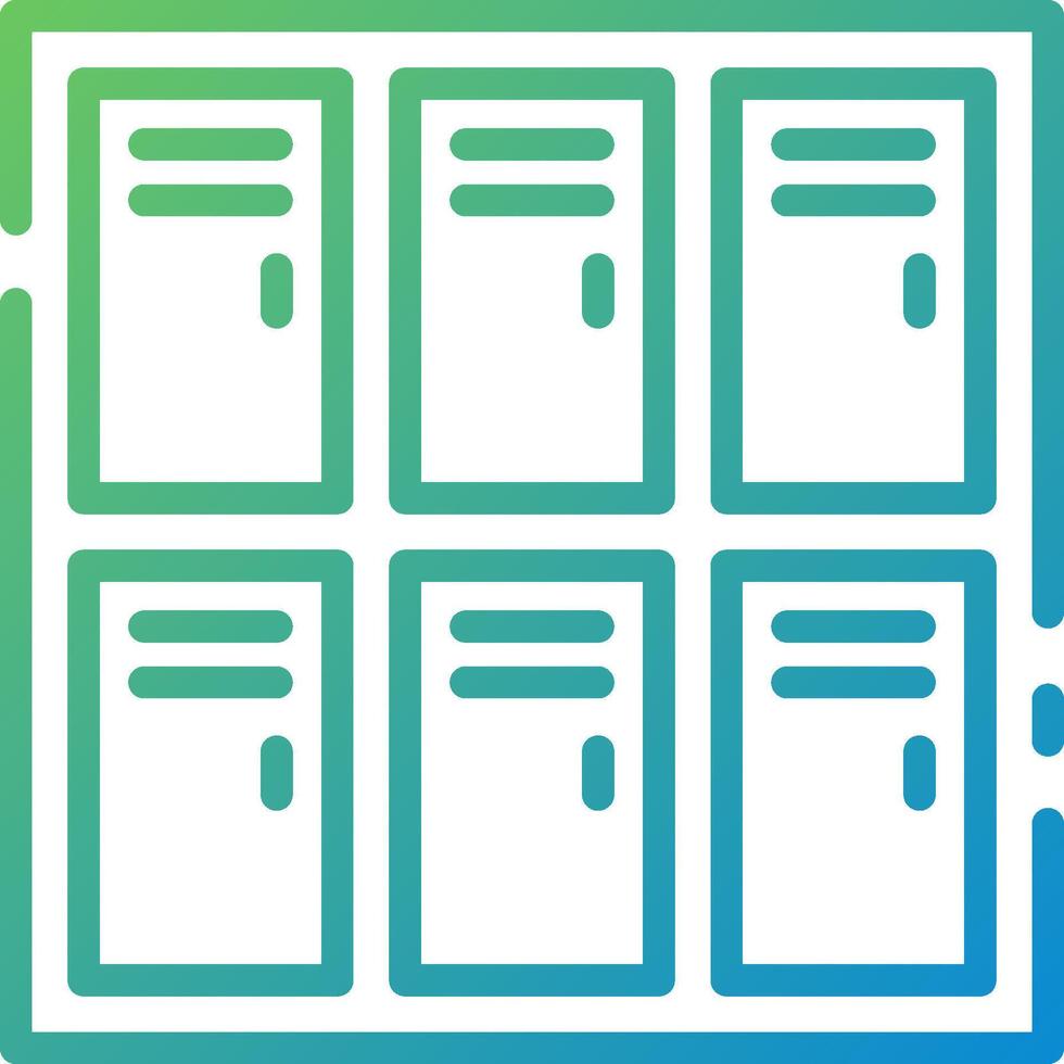 A square icon with four doors vector