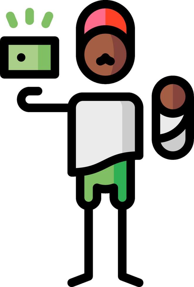 A cartoon man holding a money bag and a bottle vector