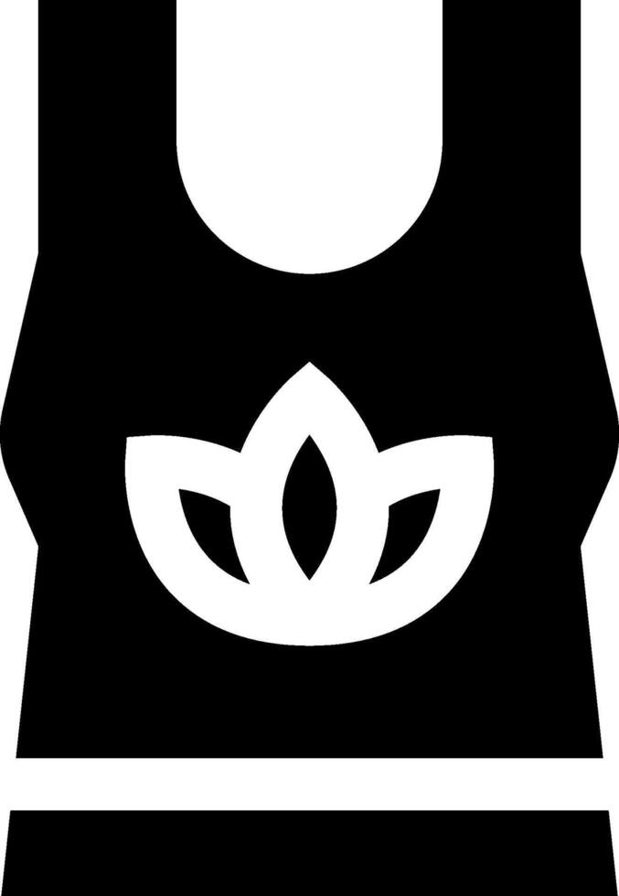A black and white yoga bra with a lotus flower vector