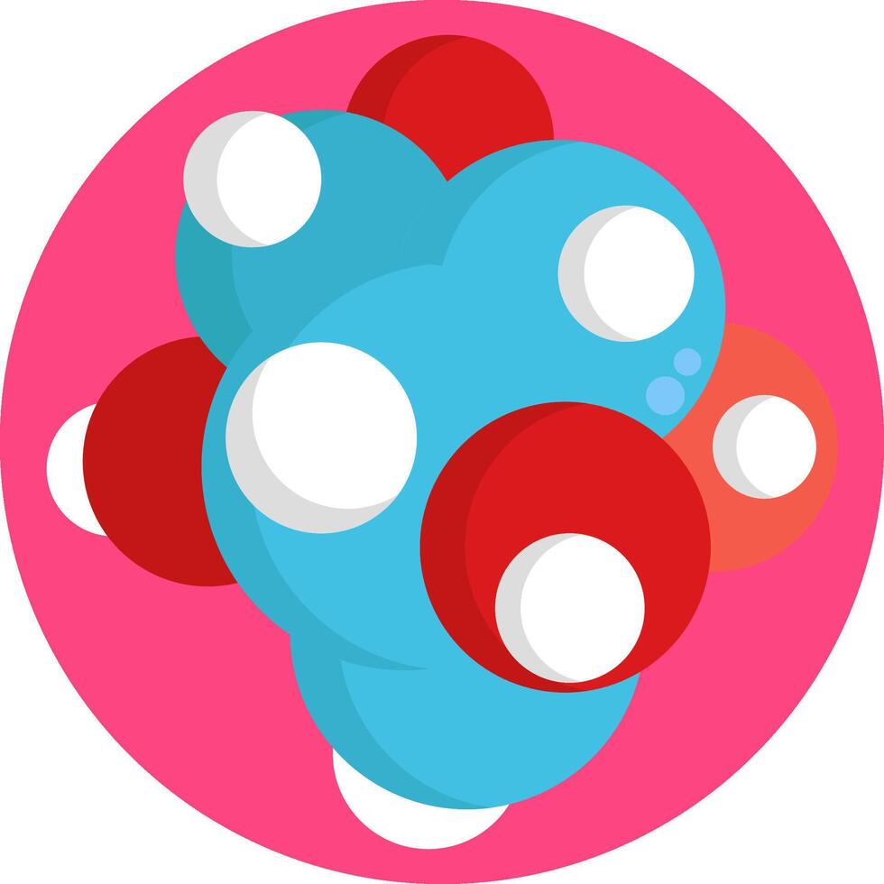 A pink and blue sphere with white and red balls vector
