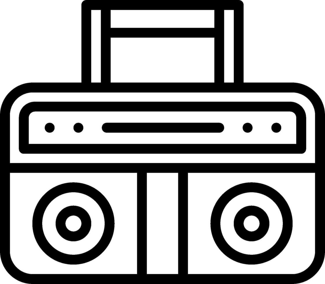 A black and white image of a boombox vector