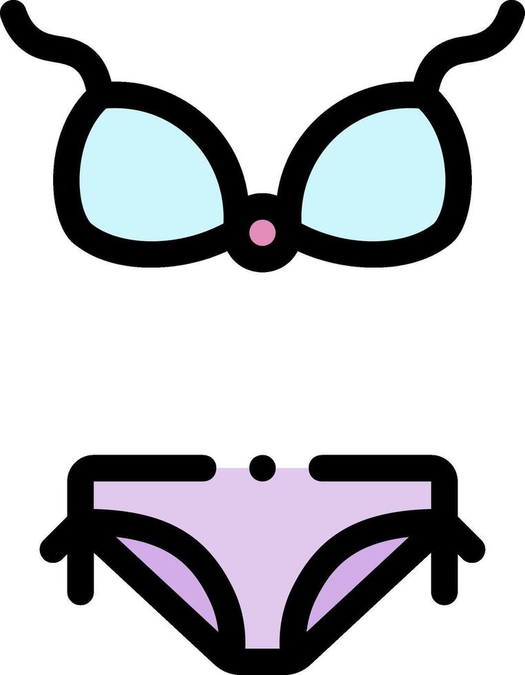 A bikini and glasses icon on a white background vector