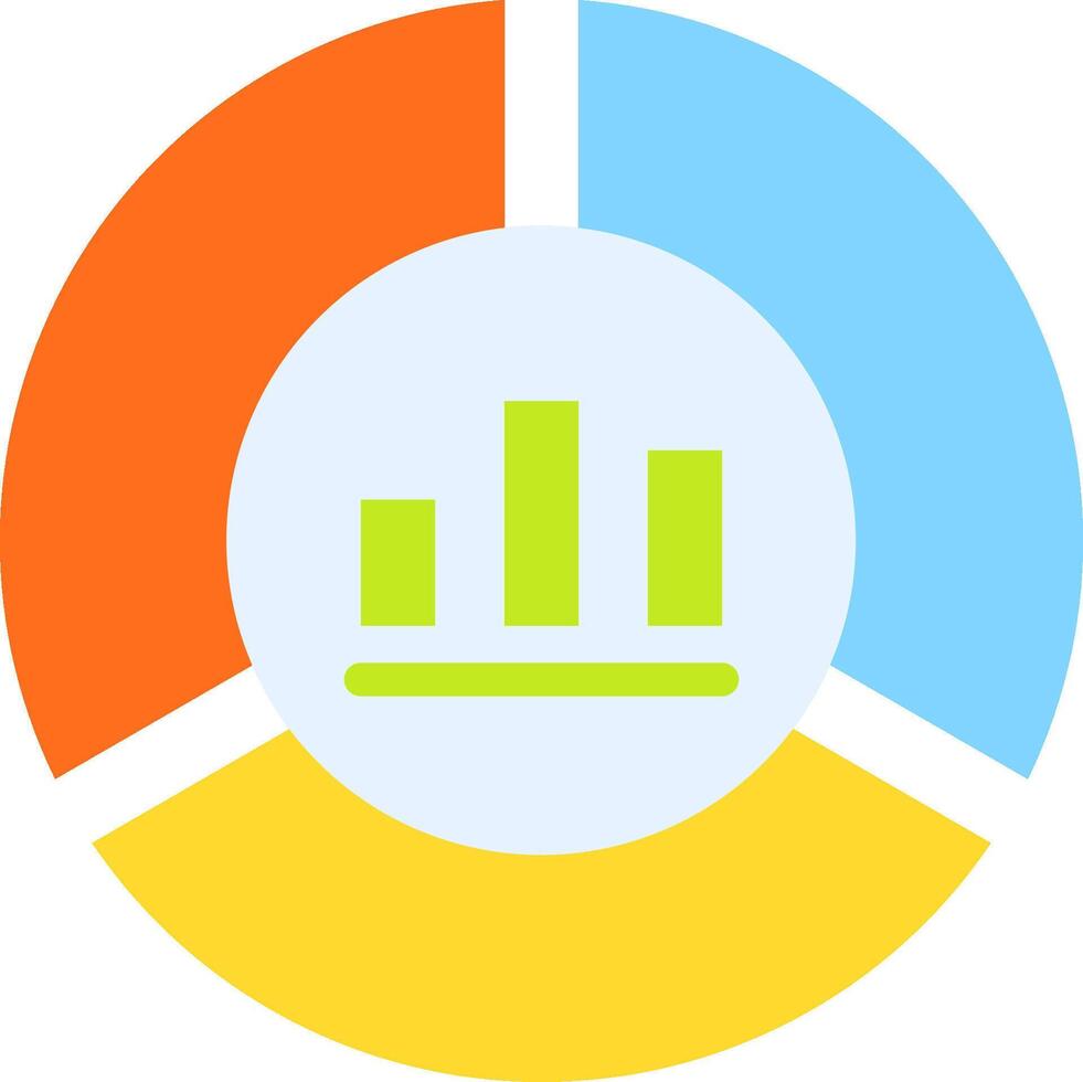A colorful circle with a bar chart on it vector