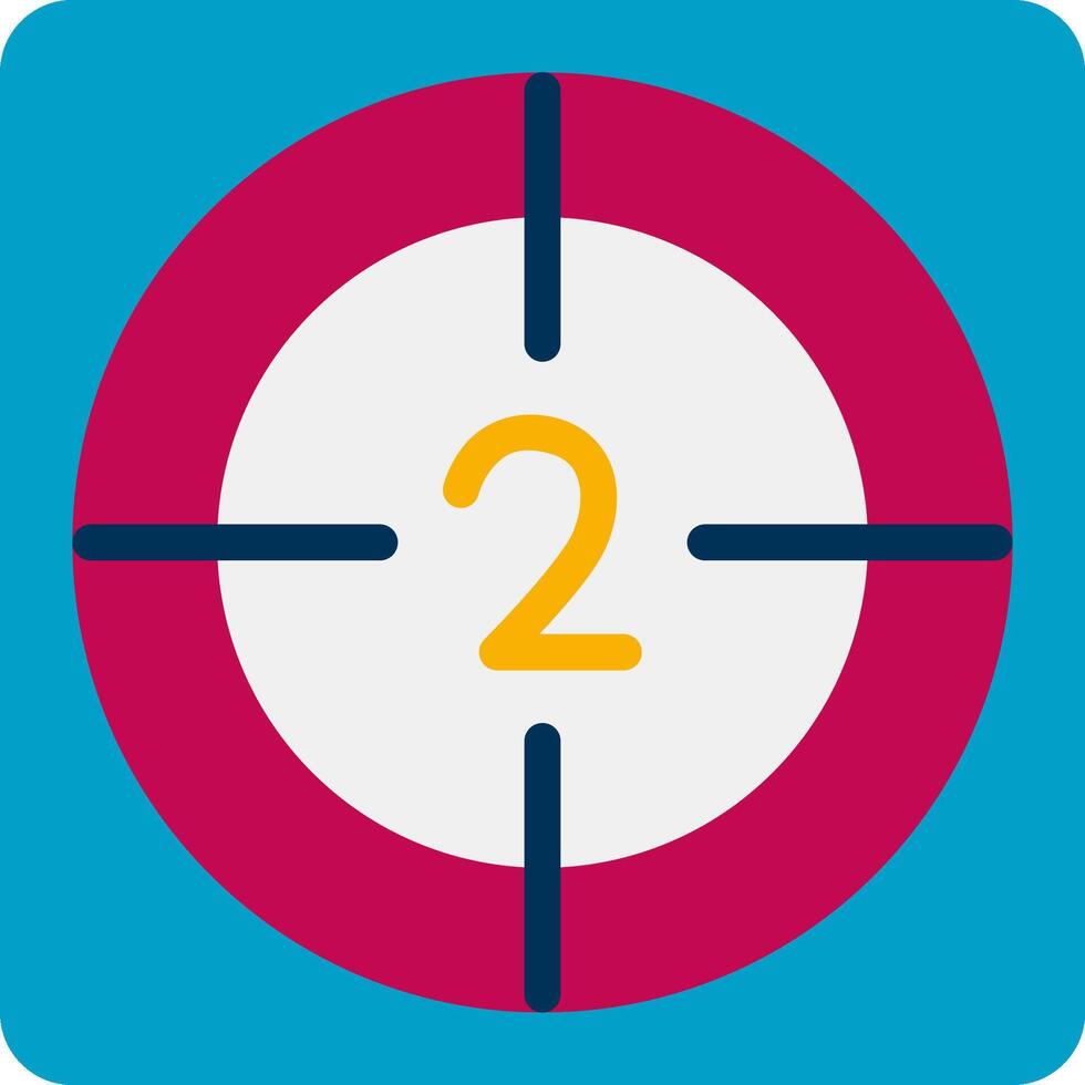 A red and blue circle with a number two on it vector