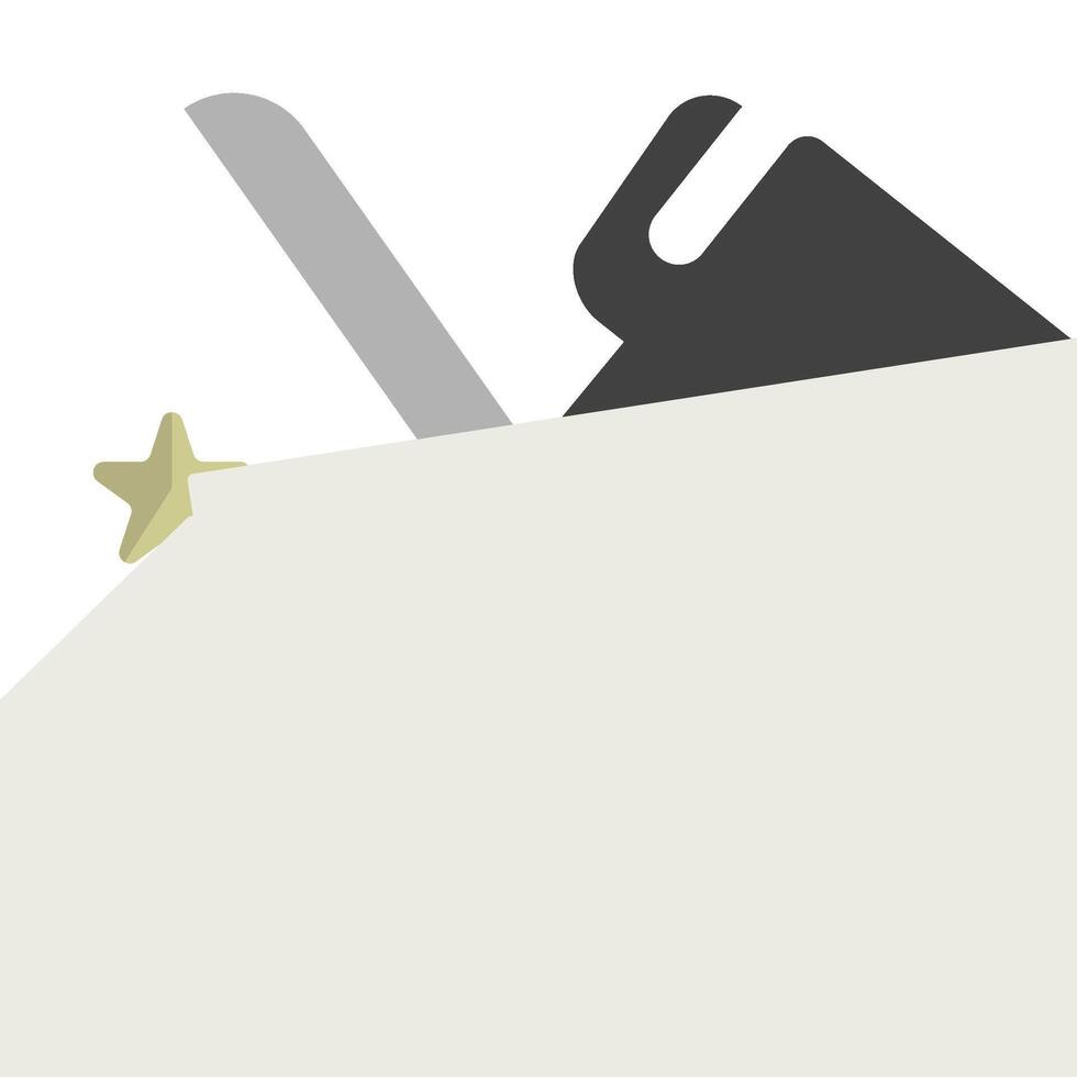 A knife and scissors are sitting on top of a white sheet vector