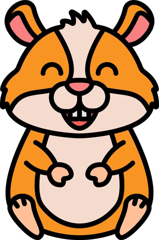 A cartoon hamster sitting on its back with its eyes closed vector
