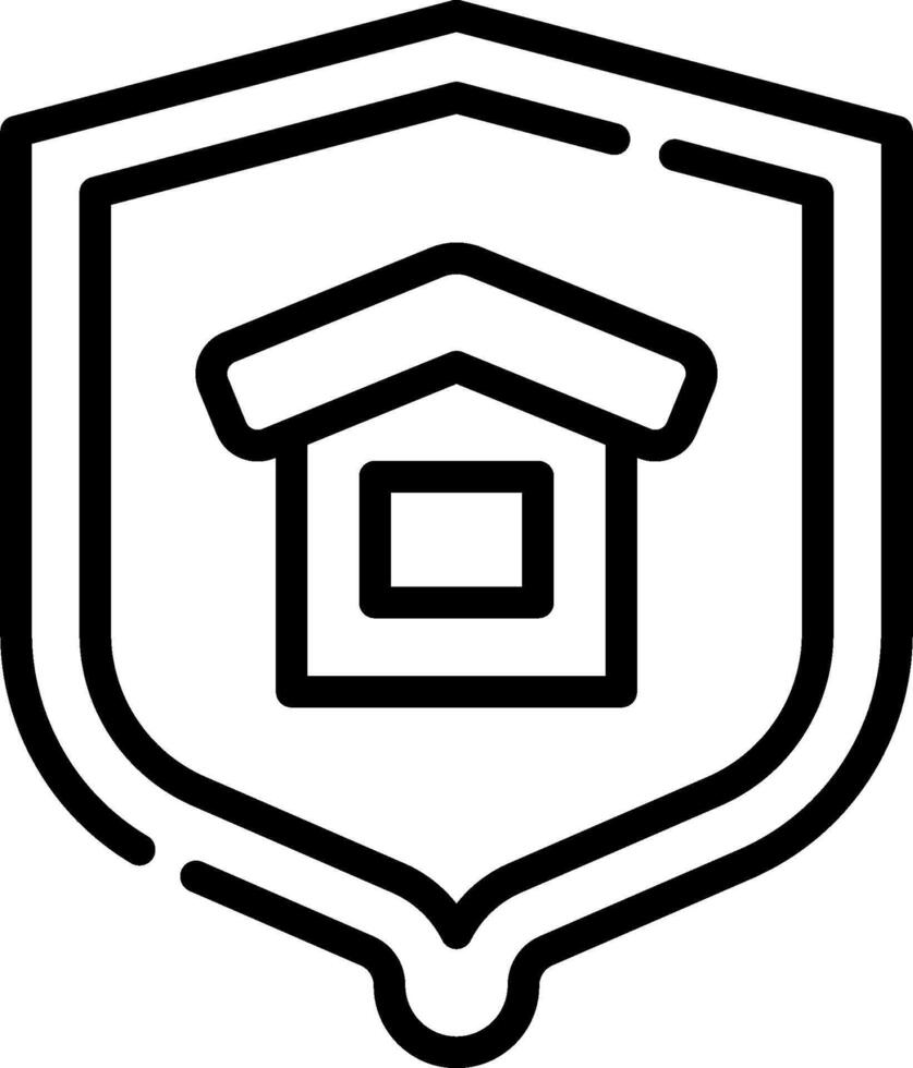 A house icon in a shield vector