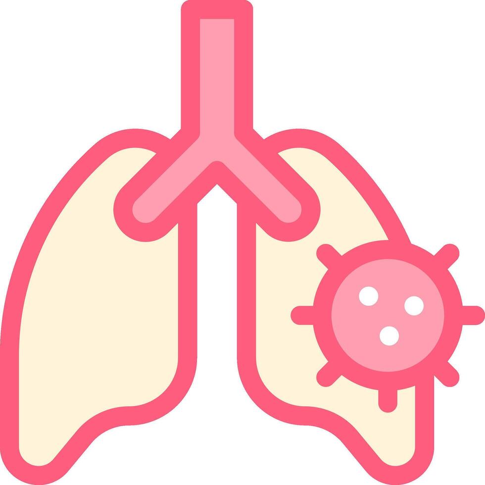 A cartoon illustration of the lungs and a virus vector