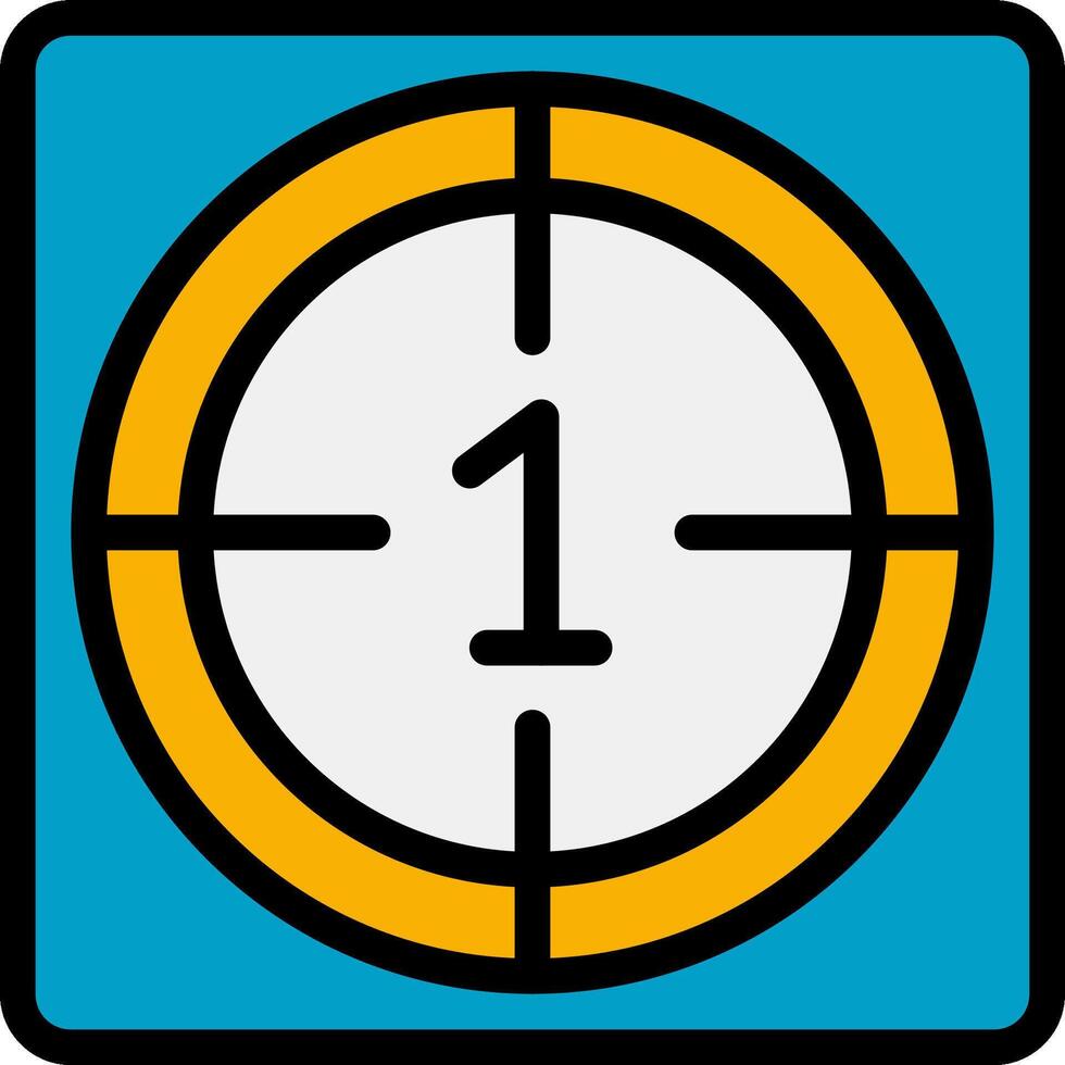 A blue and yellow square with a number one on it vector