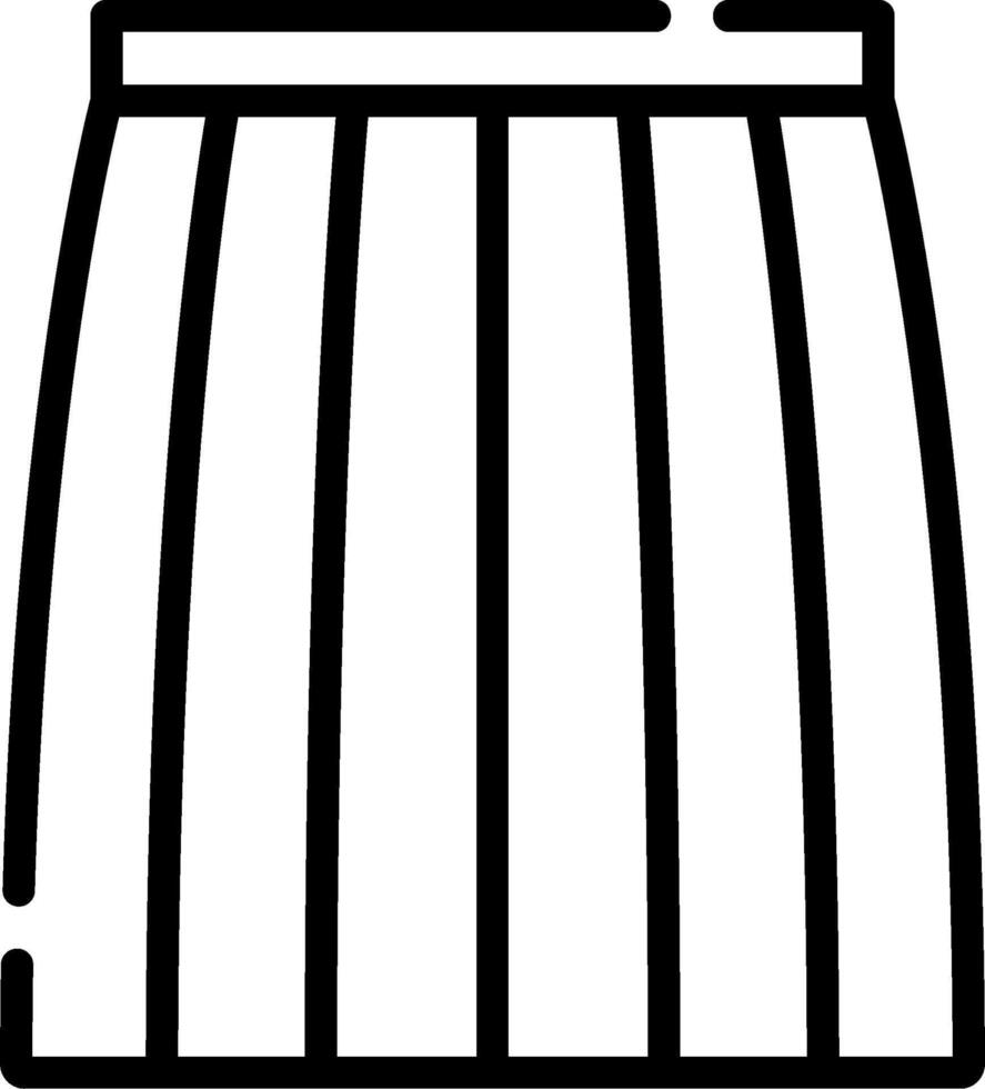 A black and white illustration of a skirt vector