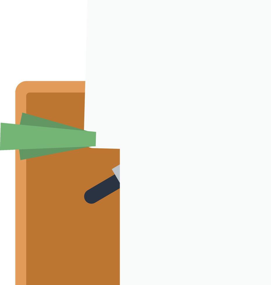 A man is holding a blank piece of paper and a pen vector