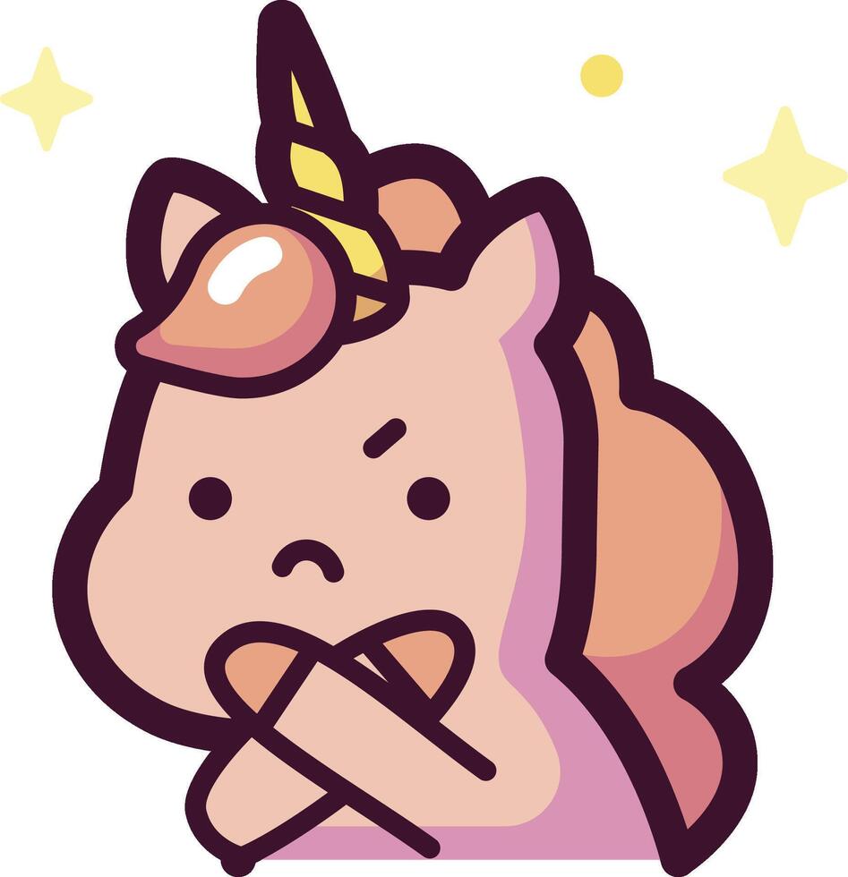 A cartoon unicorn with a pink mane vector