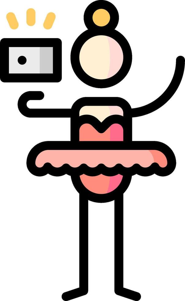 A cartoon dancer holding a camera vector