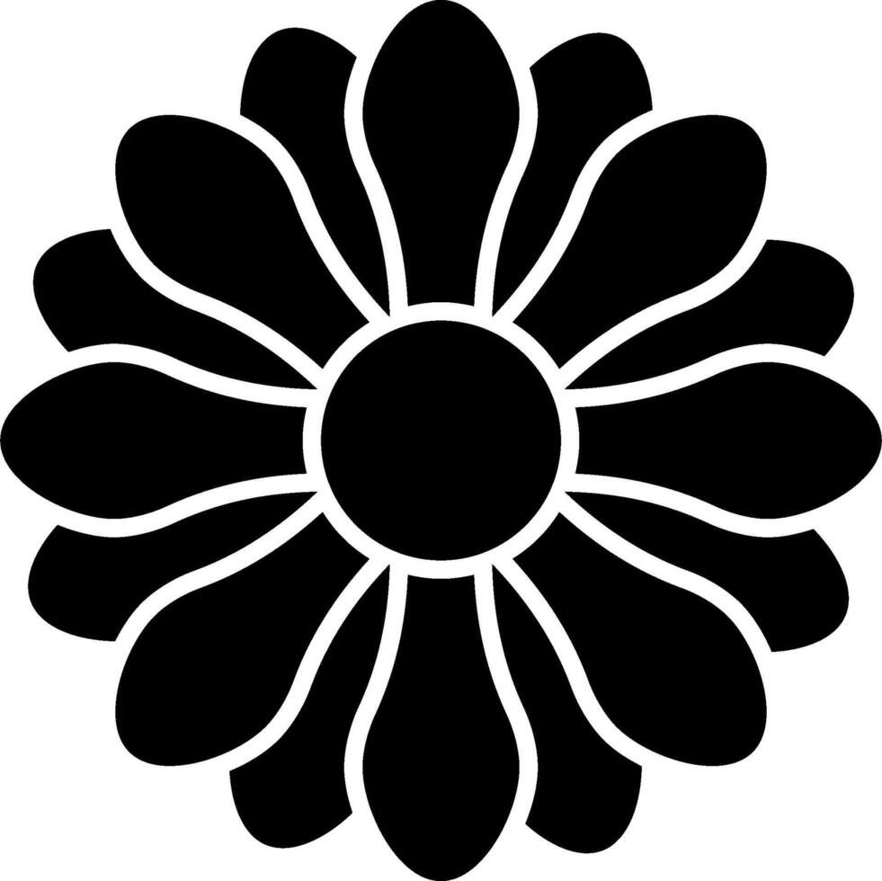A black and white flower with a white center vector