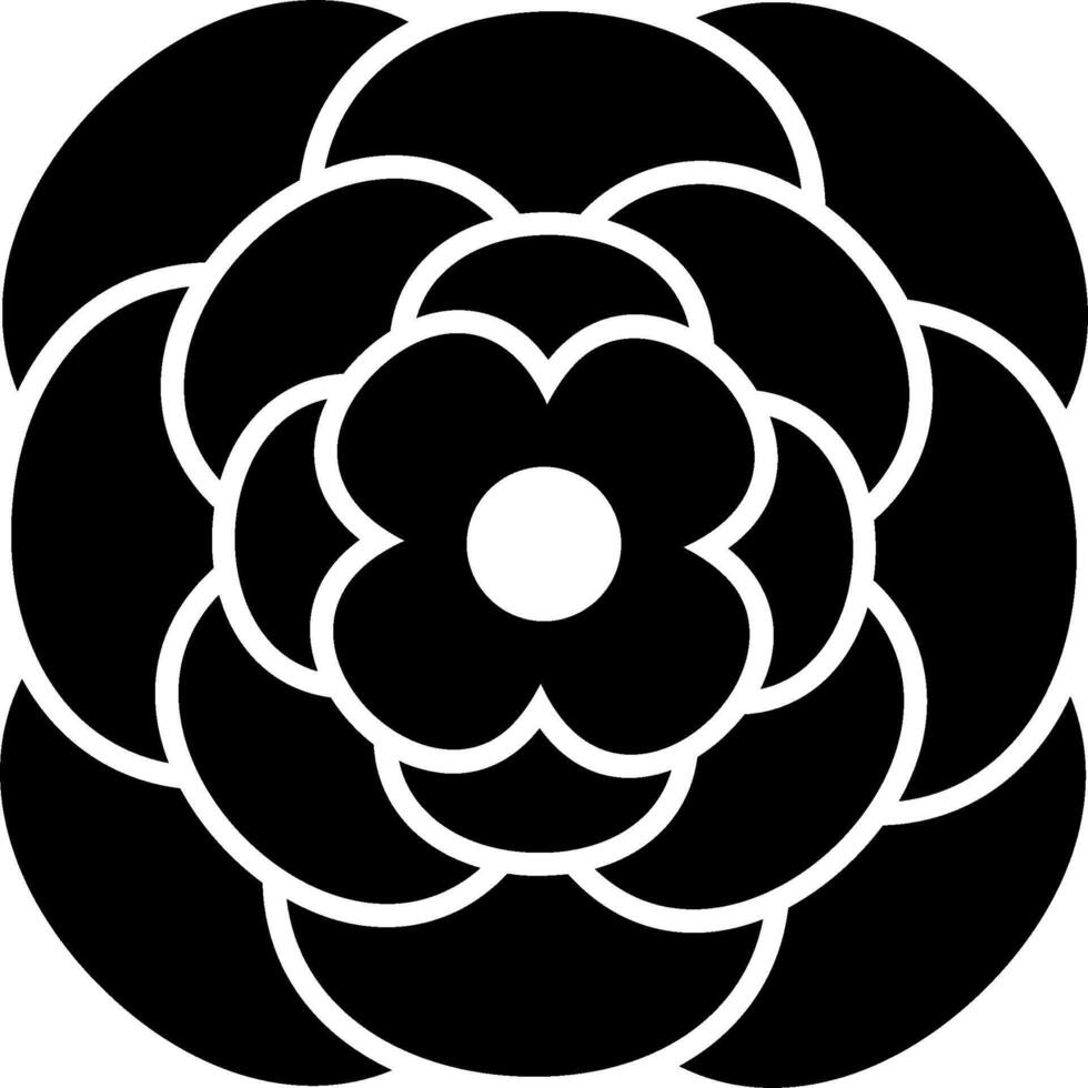 A black and white flower with a white center vector