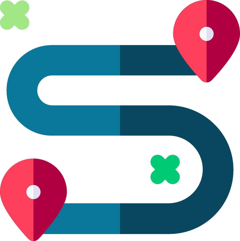 A map with a pin pointing to a location vector