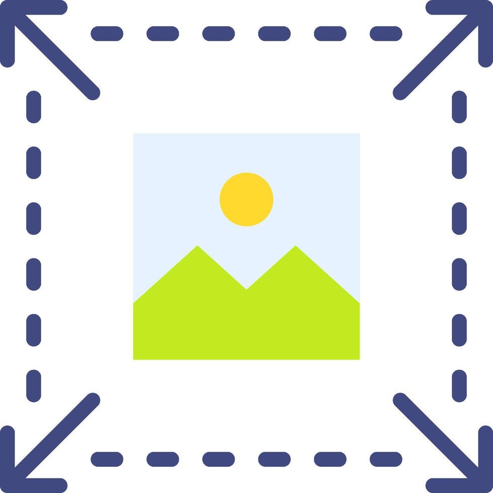 A square with a mountain and sun in the middle vector