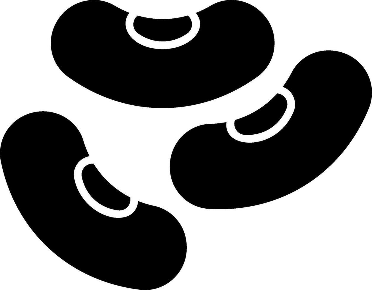Two black beans on a white background vector